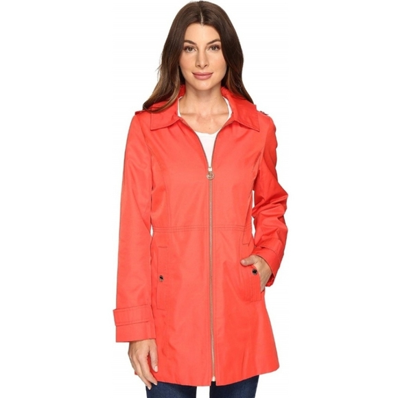 MICHAEL KORS WOMENS ORANGE ZIP-UP COAT Small - Picture 2 of 11
